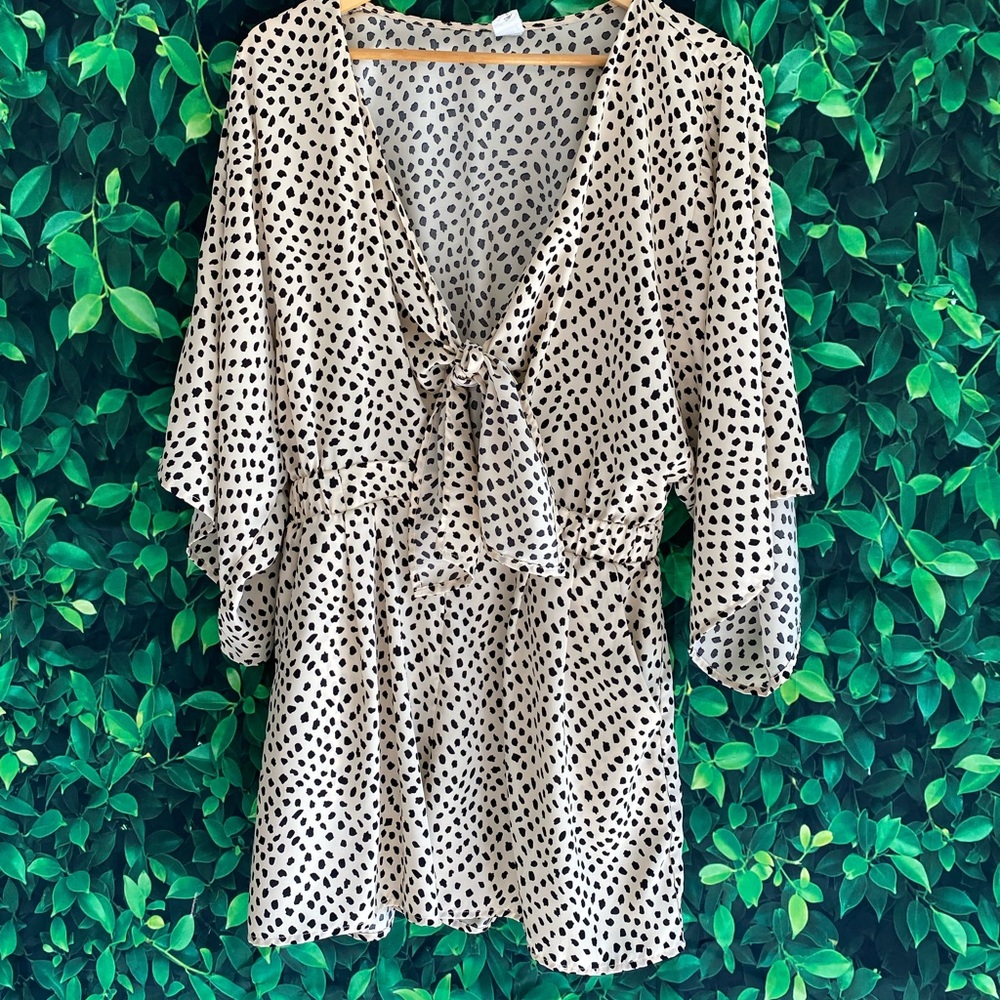Black & beige print romper!